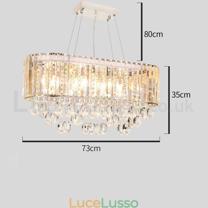 Lampadario di cristallo rettangolare di lusso a prezzi accessibili