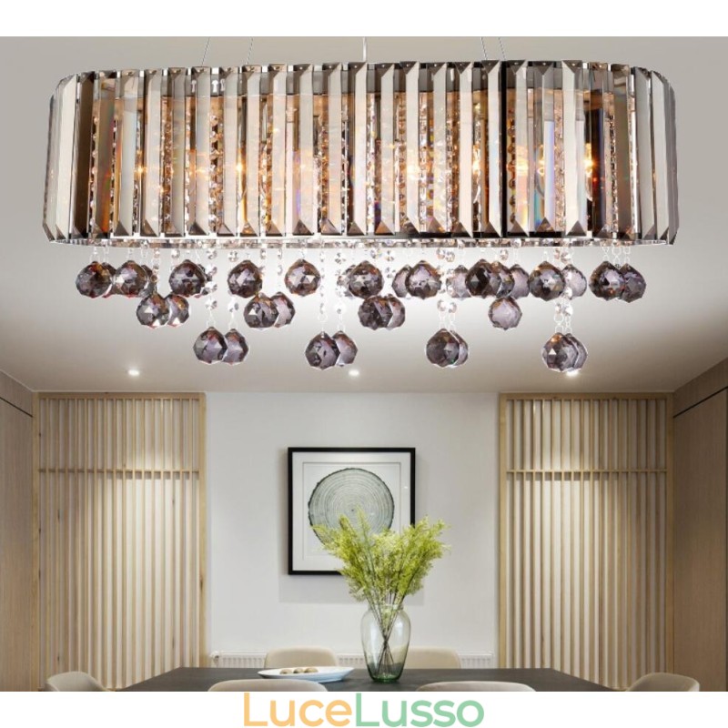 Lampadario di cristallo rettangolare di lusso a prezzi accessibili