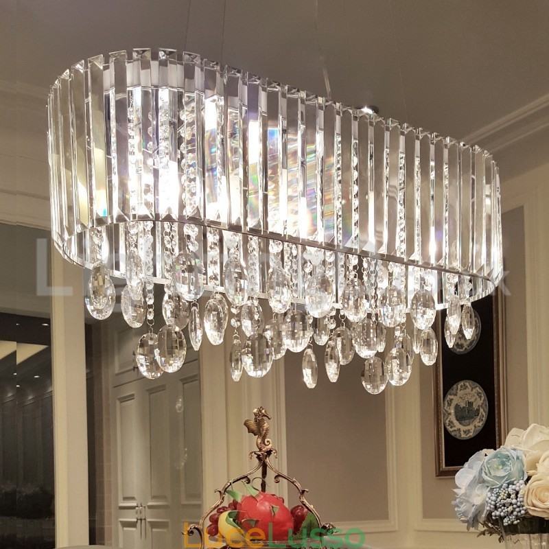 Lampadario di cristallo rettangolare di lusso a prezzi accessibili