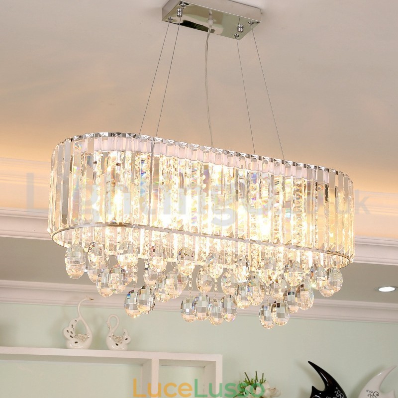 Lampadario di cristallo rettangolare di lusso a prezzi accessibili