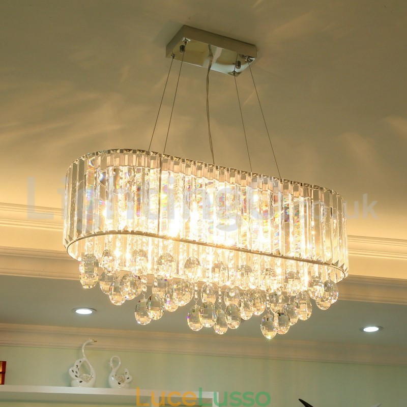 Lampadario di cristallo rettangolare di lusso a prezzi accessibili