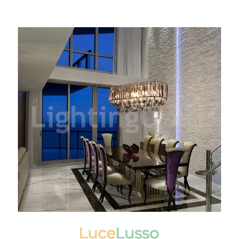 Lampadario di cristallo rettangolare di lusso a prezzi accessibili