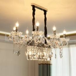 Lampadario di cristallo creativo e contemporaneo a forma di candela