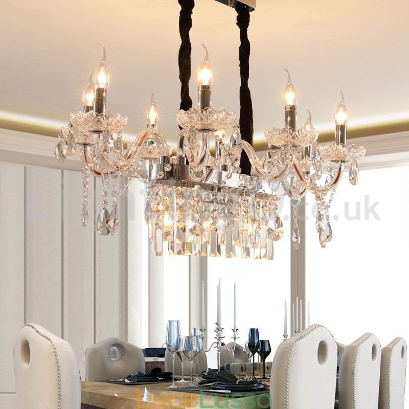 Lampadario di cristallo creativo e contemporaneo a forma di candela