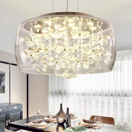 Moderno 40CM 50CM rotondo paralume in vetro trasparente lampada a sospensione in cristallo Moderno 40CM 50CM rotondo paralume in vetro trasparente lampada a sospensione in cristallo
