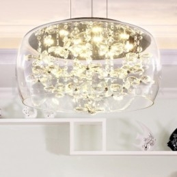 Moderno 40CM 50CM rotondo paralume in vetro trasparente lampada a sospensione in cristallo