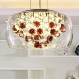 Moderno 40CM 50CM rotondo paralume in vetro trasparente lampada a sospensione in cristallo