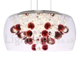 Moderno 40CM 50CM rotondo paralume in vetro trasparente lampada a sospensione in cristallo
