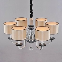 Lampadario moderno contemporaneo in metallo cromato e cristallo