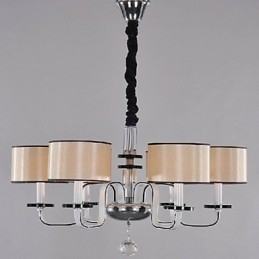 Lampadario moderno contemporaneo in metallo cromato e cristallo