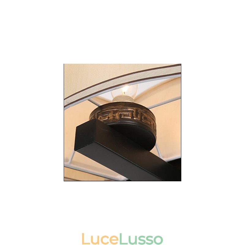 Lampadario in stile cinese in ferro e rame, imitazione lampade ad aria