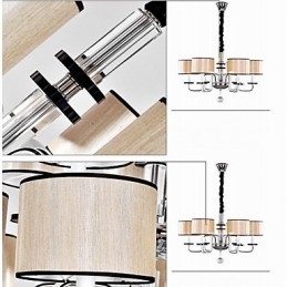 Lampadario moderno contemporaneo in metallo cromato e cristallo