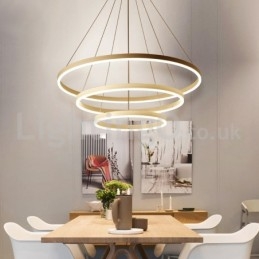 Lampada a sospensione moderna a tre cerchi con telecomando