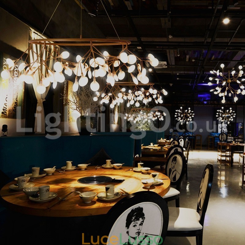 Lampadario di lusso postmoderno rotondo Fireflies