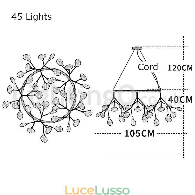 Lampadario di lusso postmoderno rotondo Fireflies