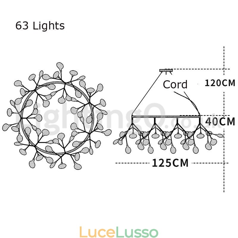 Lampadario di lusso postmoderno rotondo Fireflies