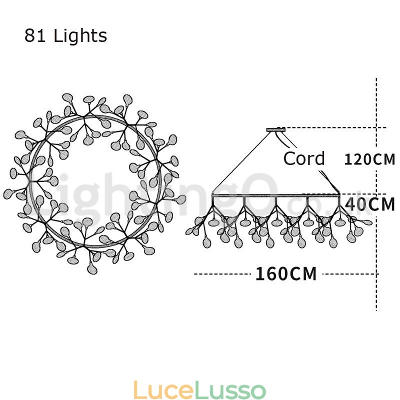 Lampadario di lusso postmoderno rotondo Fireflies
