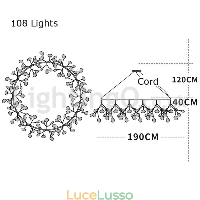 Lampadario di lusso postmoderno rotondo Fireflies