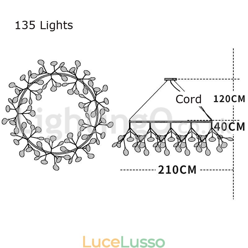 Lampadario di lusso postmoderno rotondo Fireflies