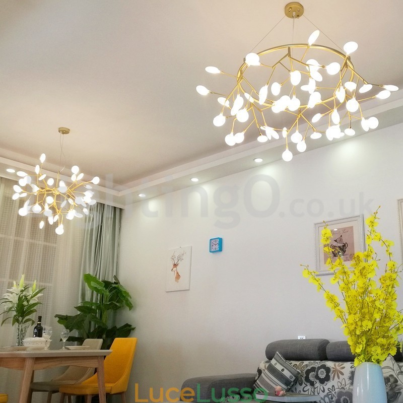 Lampadario di lusso postmoderno rotondo Fireflies