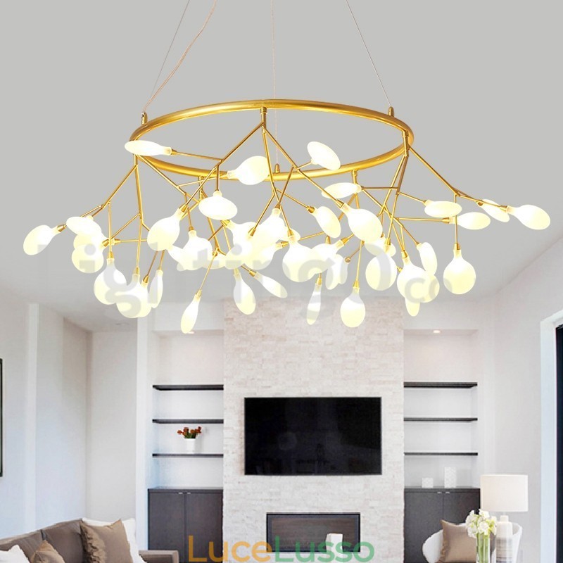 Lampadario di lusso postmoderno rotondo Fireflies