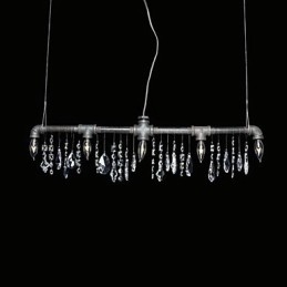 Lampadario creativo in stile nordamericano a 5 luci con design a tubi