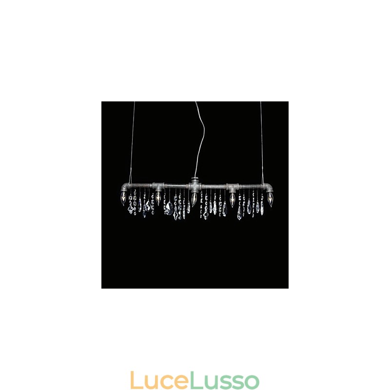 Lampadario creativo in stile nordamericano a 5 luci con design a tubi