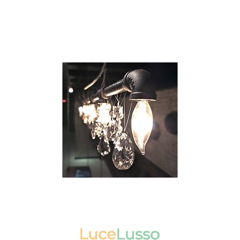 Lampadario creativo in stile nordamericano a 5 luci con design a tubi