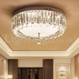 Moderne luci da soffitto rotonde in cristallo a filo
