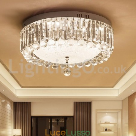 Moderne luci da soffitto rotonde in cristallo a filo Moderne luci da soffitto rotonde in cristallo a filo