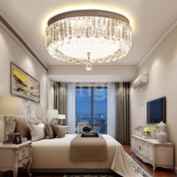 Moderne luci da soffitto rotonde in cristallo a filo