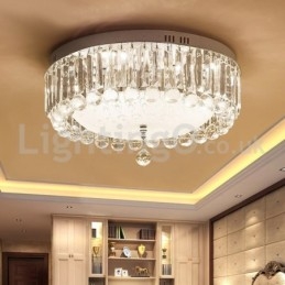 Moderne luci da soffitto rotonde in cristallo a filo