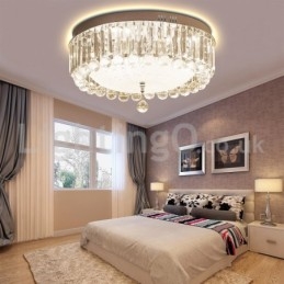 Moderne luci da soffitto rotonde in cristallo a filo