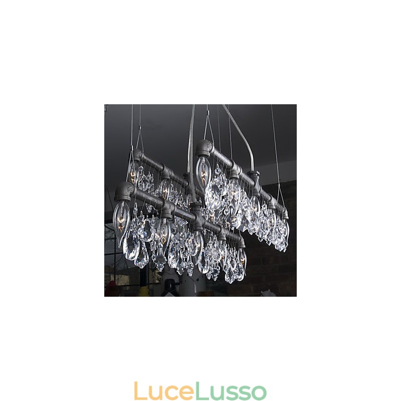 Lampadario creativo in stile nordamericano a 5 luci con design a tubi