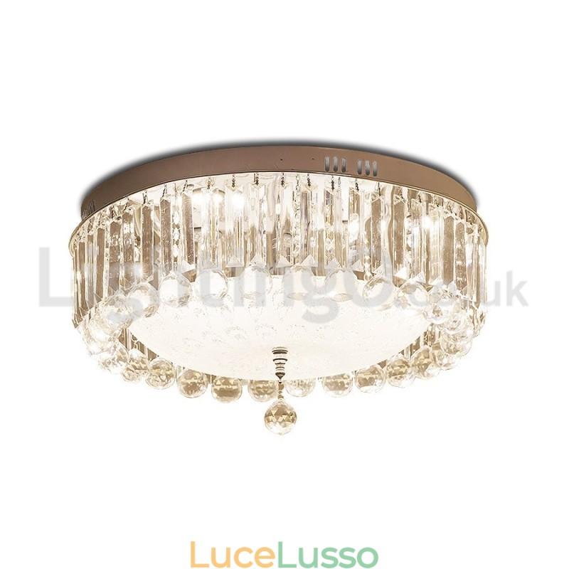 Moderne luci da soffitto rotonde in cristallo a filo