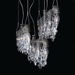 Lampadario creativo in stile nordamericano a 5 luci con design a tubi