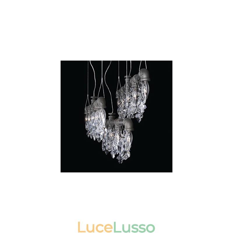 Lampadario creativo in stile nordamericano a 5 luci con design a tubi