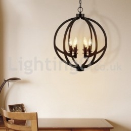 Lampada a sospensione a forma di palla retrò