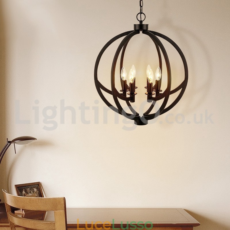 Lampada a sospensione a forma di palla retrò