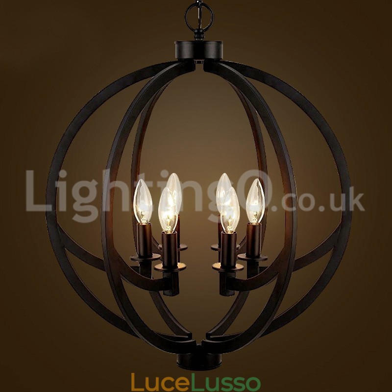 Lampada a sospensione a forma di palla retrò