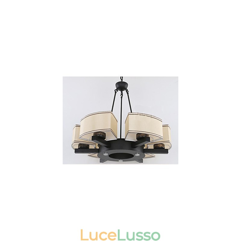 Lampadario in stile cinese in ferro e rame, imitazione lampade ad aria