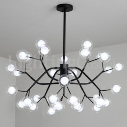 Lampadario a forma di fagiolo magico in stile nordico, piccolo lampadario a forma di palla di vetro trasparente e trasparente