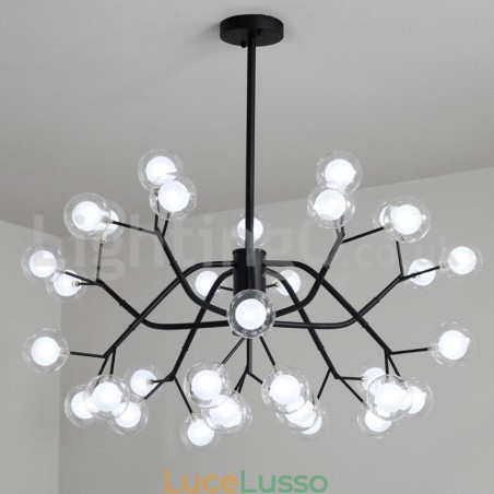 Lampadario a forma di fagiolo magico in stile nordico, piccolo lampadario a forma di palla di vetro trasparente e trasparente Lampadario a forma di fagiolo magico in stile nordico, piccolo lampadario a forma di palla di vetro trasparente e trasparente