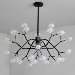 Lampadario a forma di fagiolo magico in stile nordico, piccolo lampadario a forma di palla di vetro trasparente e trasparente