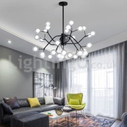 Lampadario a forma di fagiolo magico in stile nordico, piccolo lampadario a forma di palla di vetro trasparente e trasparente
