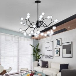 Lampadario a forma di fagiolo magico in stile nordico, piccolo lampadario a forma di palla di vetro trasparente e trasparente