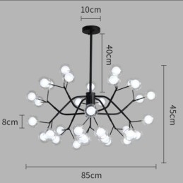 Lampadario a forma di fagiolo magico in stile nordico, piccolo lampadario a forma di palla di vetro trasparente e trasparente