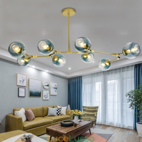 Lampadario in vetro moderno nordico Magic Bean Lampadario molecolare Lampadario in vetro moderno nordico Magic Bean Lampadario molecolare