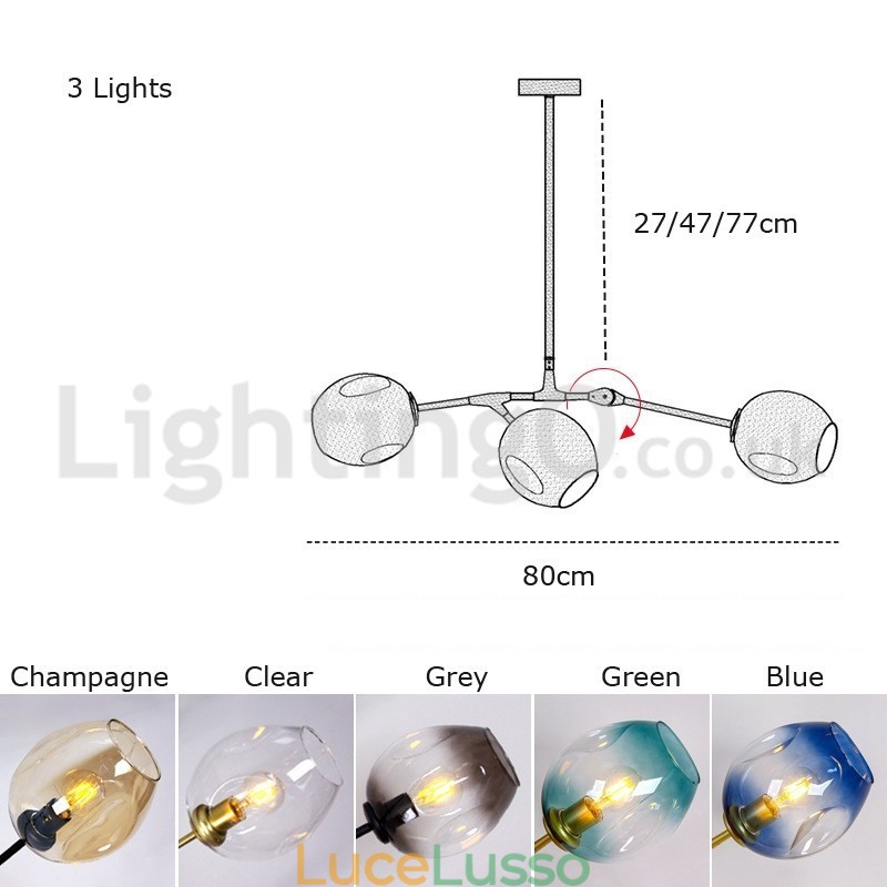 Lampadario in vetro moderno nordico Magic Bean Lampadario molecolare