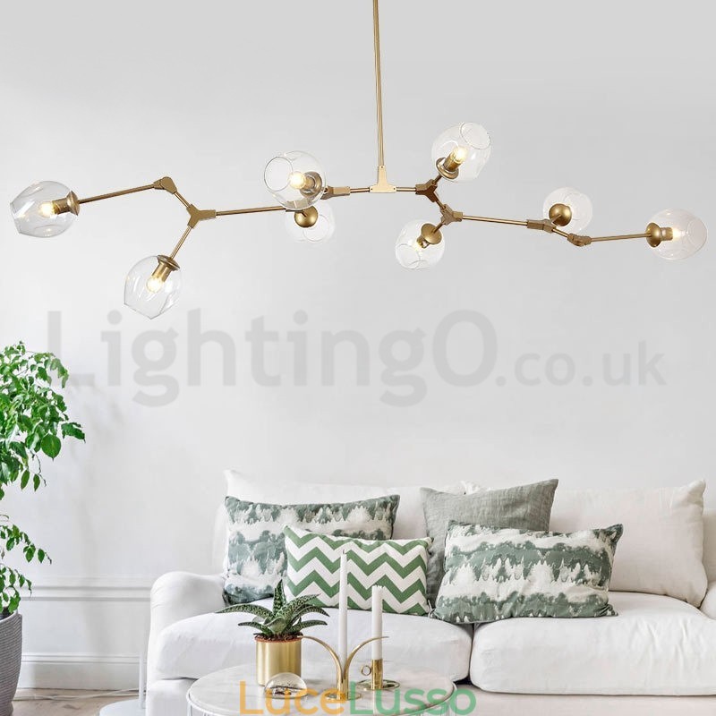 Lampadario in vetro moderno nordico Magic Bean Lampadario molecolare